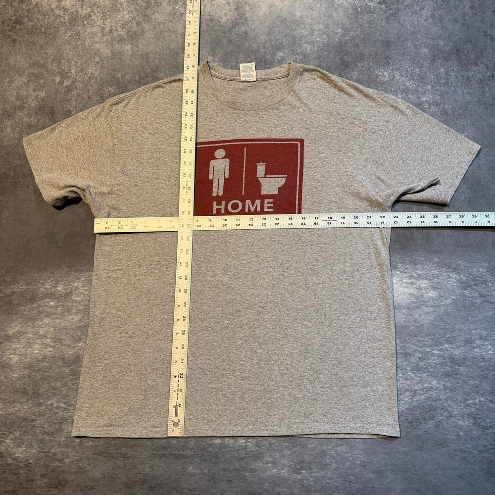 Vintage Mens Gray Funny Vulgar Home Toilet Humor Graphic T-Shirt XL Joke - Picture 6 of 6